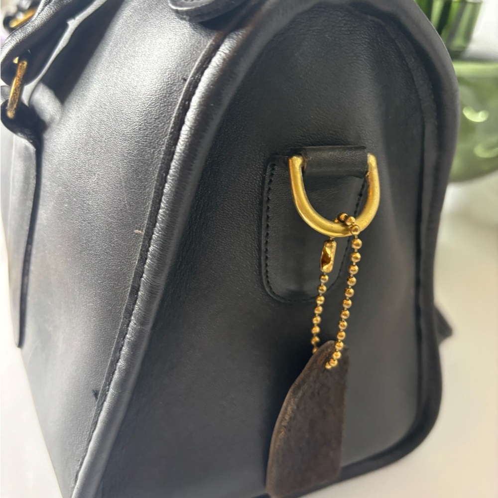 Coach Black Leather Satchel with Brass Hardware - Picture 3 of 12
